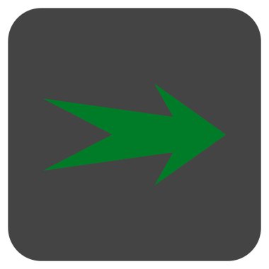 Ok sağ düz vektör simgesi kare