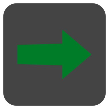 Ok sağ düz vektör simgesi kare