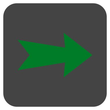 Ok sağ düz vektör simgesi kare