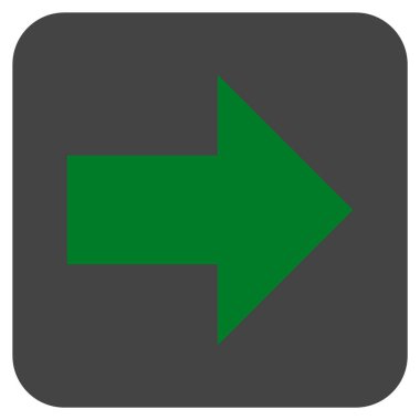 Ok sağ düz vektör simgesi kare