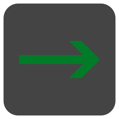 Ok sağ düz vektör simgesi kare