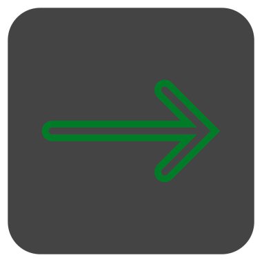 Ok sağ düz vektör simgesi kare