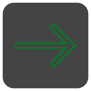 Ok sağ düz vektör simgesi kare