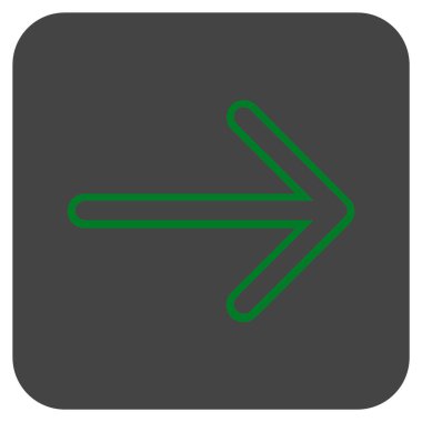 Ok sağ düz vektör simgesi kare