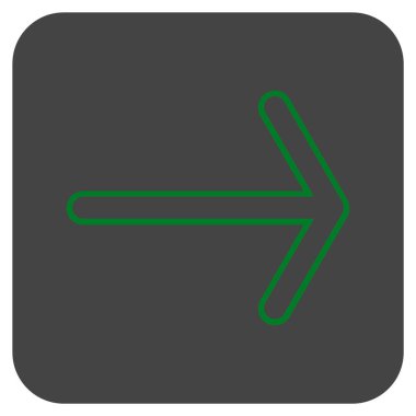 Ok sağ düz vektör simgesi kare