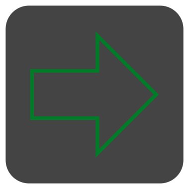 Ok sağ düz vektör simgesi kare