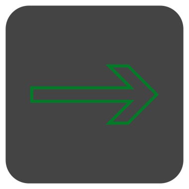 Ok sağ düz vektör simgesi kare