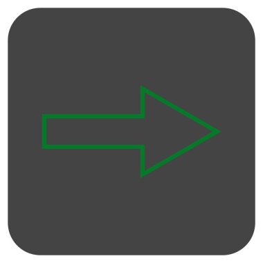 Ok sağ düz vektör simgesi kare