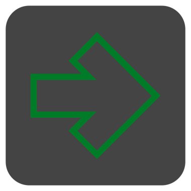 Ok sağ düz vektör simgesi kare