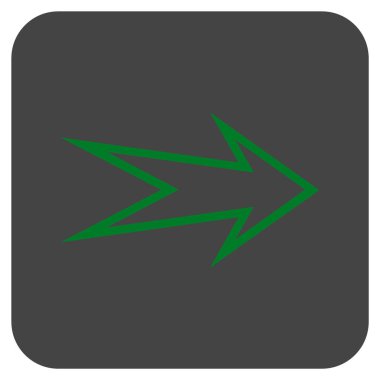 Ok sağ düz vektör simgesi kare