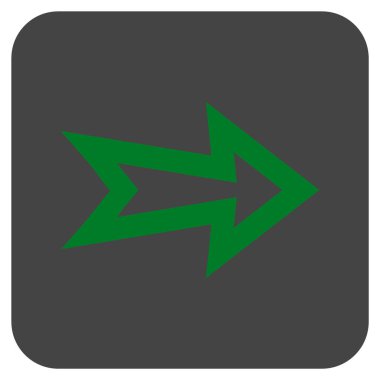 Ok sağ düz vektör simgesi kare