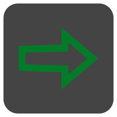 Ok sağ düz vektör simgesi kare