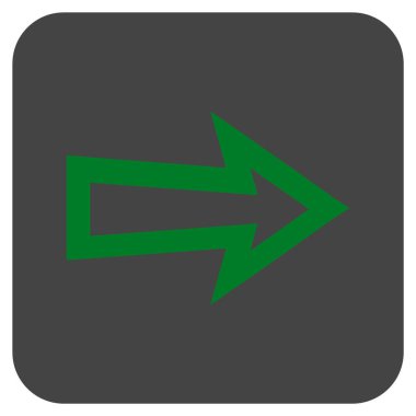 Ok sağ düz vektör simgesi kare