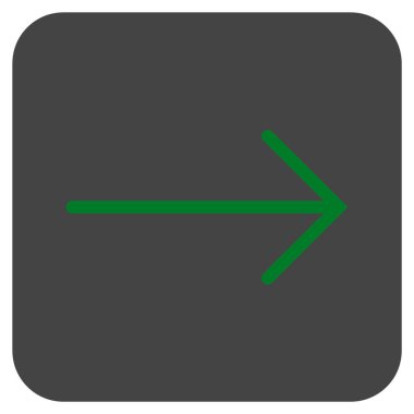 Ok sağ düz vektör simgesi kare