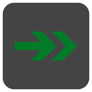 Ok sağ düz vektör simgesi kare