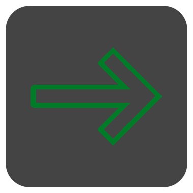 Ok sağ düz vektör simgesi kare