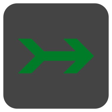 Ok sağ düz vektör simgesi kare