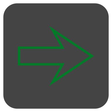 Ok sağ düz vektör simgesi kare