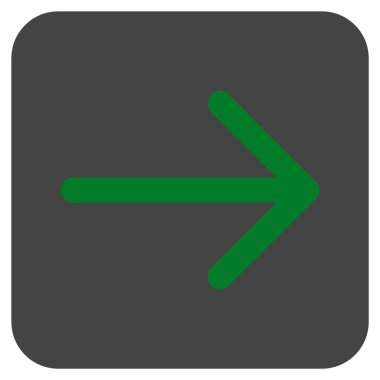 Ok sağ düz vektör simgesi kare