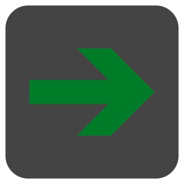 Ok sağ düz vektör simgesi kare