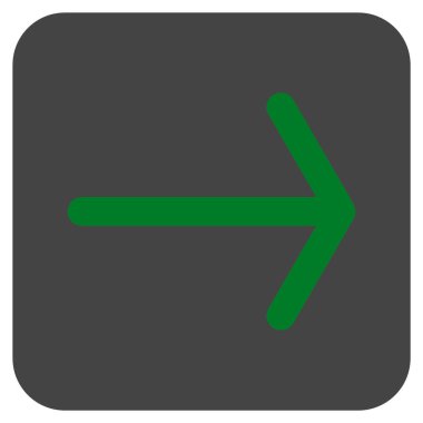 Ok sağ düz vektör simgesi kare