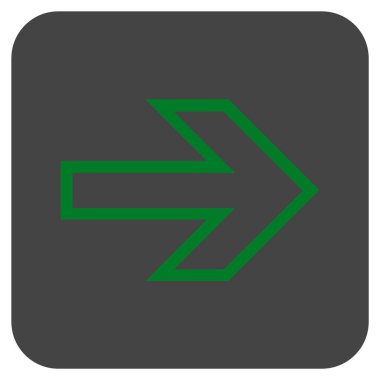 Ok sağ düz vektör simgesi kare