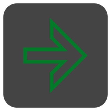 Ok sağ düz vektör simgesi kare