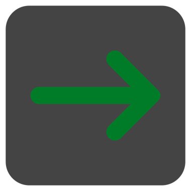 Ok sağ düz vektör simgesi kare