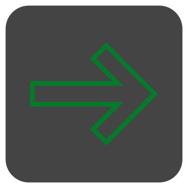 Ok sağ düz vektör simgesi kare