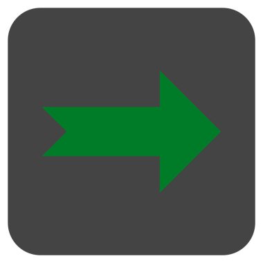 Ok sağ düz vektör simgesi kare