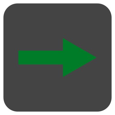 Ok sağ düz vektör simgesi kare