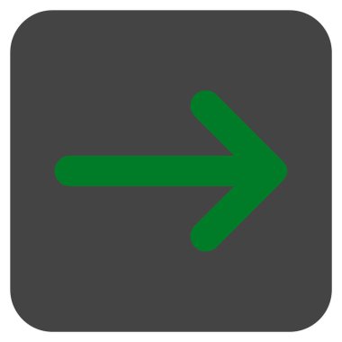 Ok sağ düz vektör simgesi kare