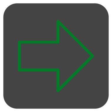 Ok sağ düz vektör simgesi kare