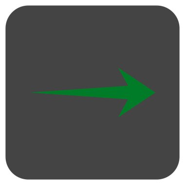 Ok sağ düz vektör simgesi kare