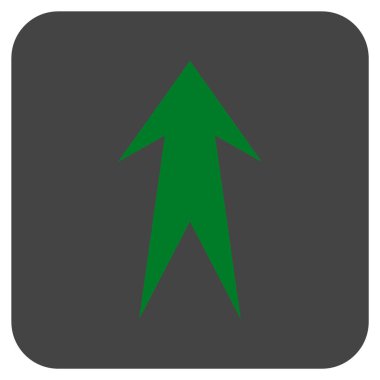 Düz yukarı ok vektör simgesi kare