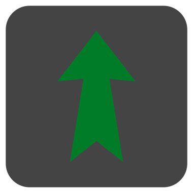 Düz yukarı ok vektör simgesi kare