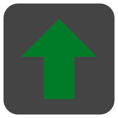 Düz yukarı ok vektör simgesi kare