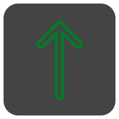 Düz yukarı ok vektör simgesi kare