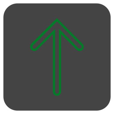 Düz yukarı ok vektör simgesi kare