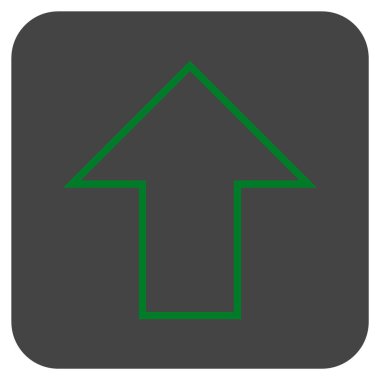 Düz yukarı ok vektör simgesi kare