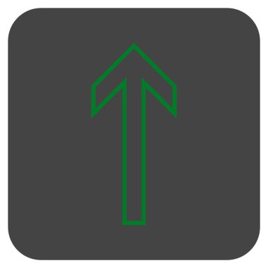 Düz yukarı ok vektör simgesi kare