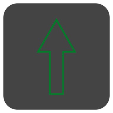 Düz yukarı ok vektör simgesi kare