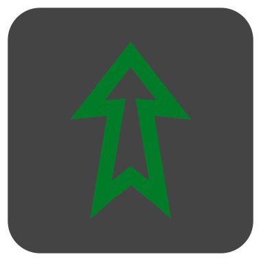 Düz yukarı ok vektör simgesi kare