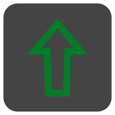 Düz yukarı ok vektör simgesi kare