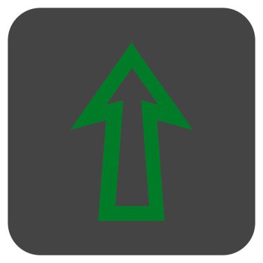 Düz yukarı ok vektör simgesi kare