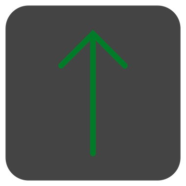 Düz yukarı ok vektör simgesi kare