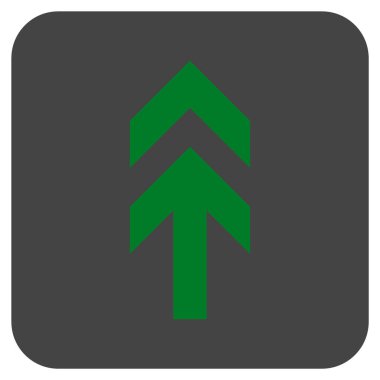 Düz yukarı ok vektör simgesi kare