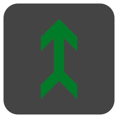 Düz yukarı ok vektör simgesi kare