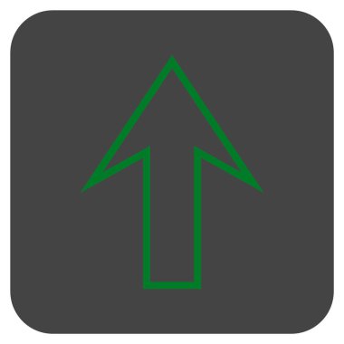 Düz yukarı ok vektör simgesi kare