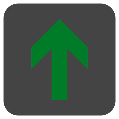 Düz yukarı ok vektör simgesi kare